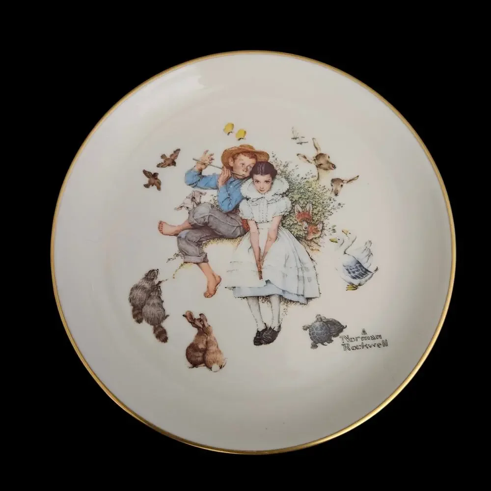 Norman Rockwell Spring Duet Gorham Fine China Plate Bowl Mug 3 Piece Set
